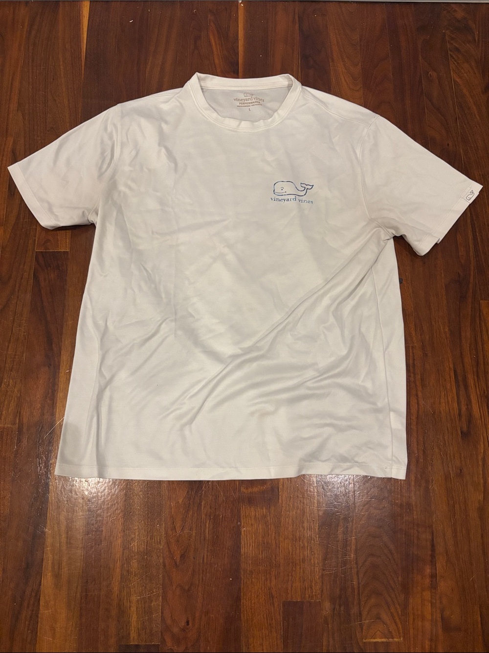 Vineyard Vines Cream Short Sleeve Whale Logo Tee